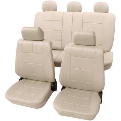 Housses de Siège Beige Petex - Aspect Cuir - pour Toyota AVENSIS VERSO 2001-2009 Housses de Siège Beige Petex - Aspect Cuir - pour Toyota AVENSIS VERSO 2001-2009