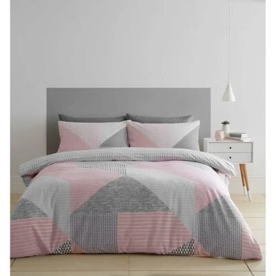 Catherine Lansfield Larsson Geo Pink Double Duvet Set - Duvet Set Catherine Lansfield Larsson Geo Pink Double Duvet Set - Duvet Set