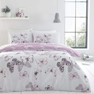 Ensemble de housse de duvet Catherine Lansfield Papillons Heather - Facile à entretenir Ensemble de housse de duvet Catherine Lansfield Papillons Heather - Facile à entretenir