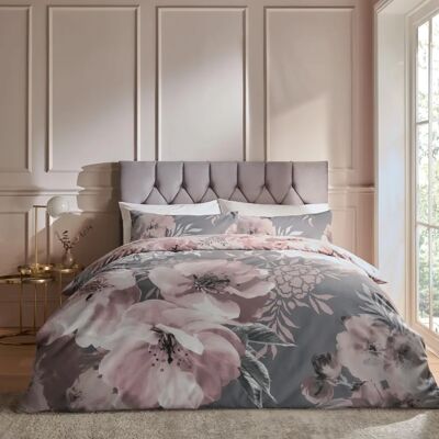 Catherine Lansfield Graue Blumen Bettbezug König Catherine Lansfield Graue Blumen Bettbezug König