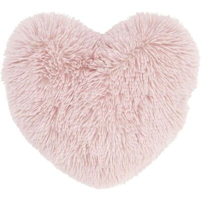 Catherine Lansfield Blush Pink Faux Fur Heart Cushion - Cushion Catherine Lansfield Blush Pink Faux Fur Heart Cushion - Cushion