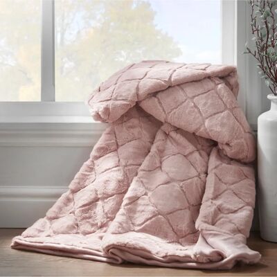 Catherine Lansfield Cosy Diamond Faux Fur Throw - Throw Blanket Catherine Lansfield Cosy Diamond Faux Fur Throw - Throw Blanket