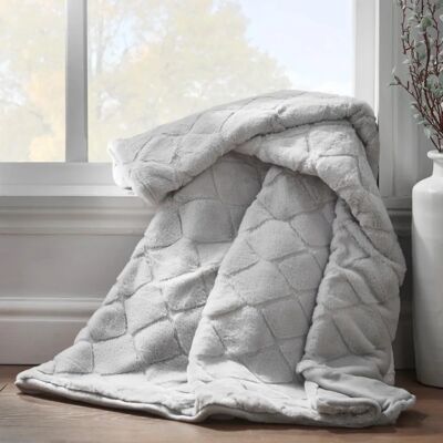 Catherine Lansfield Silver Grey Cosy Diamond Throw - Throw Catherine Lansfield Silver Grey Cosy Diamond Throw - Throw