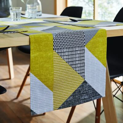 Catherine Lansfield Larsson Geo Jaune Ocre 33x220 cm Chemin de Table Catherine Lansfield Larsson Geo Jaune Ocre 33x220 cm Chemin de Table