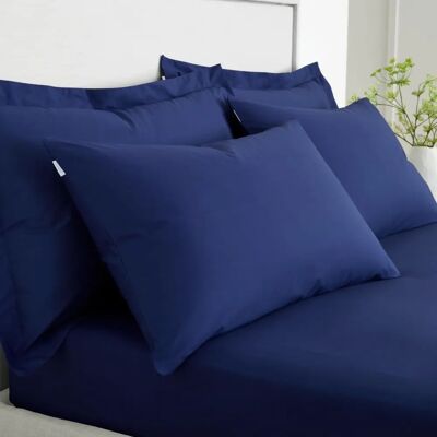 Bianca 200 włókien na cal bawełniana Percale - Standardowa poszewka na poduszkę Navy Bianca 200 włókien na cal bawełniana Percale - Standardowa poszewka na poduszkę Navy