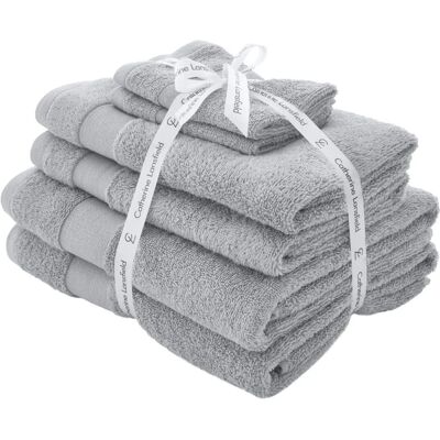 Catherine Lansfield Silver Anti-Bacterial Cotton Towels - Towels Catherine Lansfield Silver Anti-Bacterial Cotton Towels - Towels