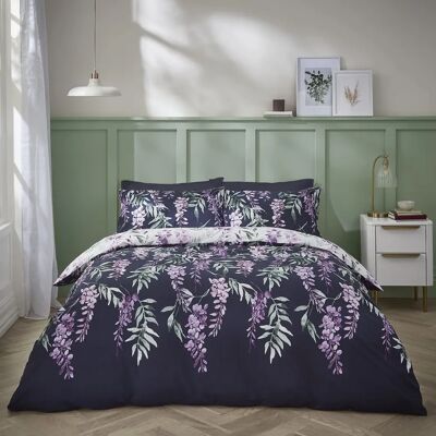 Ensemble de housse de couette Navy Glycine de Catherine Lansfield - Parure Ensemble de housse de couette Navy Glycine de Catherine Lansfield - Parure