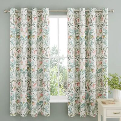 Catherine Lansfield Clarence Floral - Curtains - Beige - 168cm width x 183cm drop Catherine Lansfield Clarence Floral - Curtains - Beige - 168cm width x 183cm drop