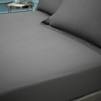 Sottostante in cotone egiziano Bianca - Charcoal - Singolo Sottostante in cotone egiziano Bianca - Charcoal - Singolo