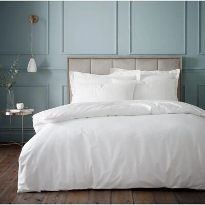 Bianca Egyptian Cotton Duvet Cover Set - Bedlinen with 180 Thread Count, White Bianca Egyptian Cotton Duvet Cover Set - Bedlinen with 180 Thread Count, White