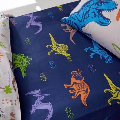 Catherine Lansfield Prehistoric Dinosaurs Blue Fitted Sheet Catherine Lansfield Prehistoric Dinosaurs Blue Fitted Sheet