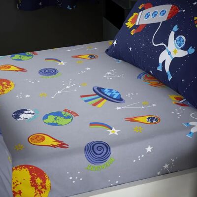 Catherine Lansfield Lost In Space Grey Single Fitted Sheet Catherine Lansfield Lost In Space Grey Single Fitted Sheet