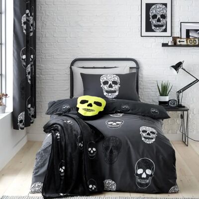 Catherine Lansfield Skull Duvet Cover Set Grey - Bedding Set Catherine Lansfield Skull Duvet Cover Set Grey - Bedding Set
