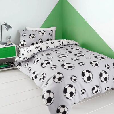 Catherine Lansfield Grey Toddler Football Fleece Duvet Set Catherine Lansfield Grey Toddler Football Fleece Duvet Set