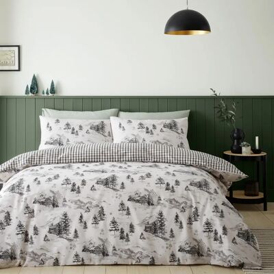 Catherine Lansfield Brushed Alpine Village Double Duvet Cover Set - Duvet Cover Set Catherine Lansfield Brushed Alpine Village Double Duvet Cover Set - Duvet Cover Set