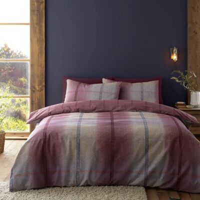 Ensemble de housse de duvet en coton réversible prune Catherine Lansfield Ensemble de housse de duvet en coton réversible prune Catherine Lansfield