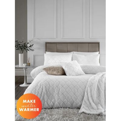Catherine Lansfield Cosy Diamond Faux Fur Duvet Cover Bedding Set - Bedding Set Catherine Lansfield Cosy Diamond Faux Fur Duvet Cover Bedding Set - Bedding Set