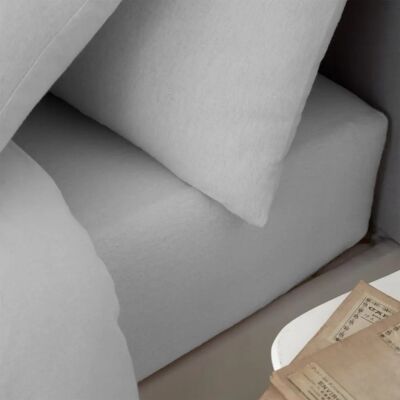 Catherine Lansfield Grey Brushed Cotton Fitted Sheet - Bed Linen Catherine Lansfield Grey Brushed Cotton Fitted Sheet - Bed Linen