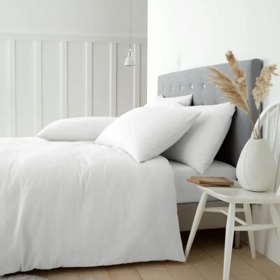 Catherine Lansfield White Brushed Cotton Duvet Cover Bedding Set - Bedding Set Catherine Lansfield White Brushed Cotton Duvet Cover Bedding Set - Bedding Set