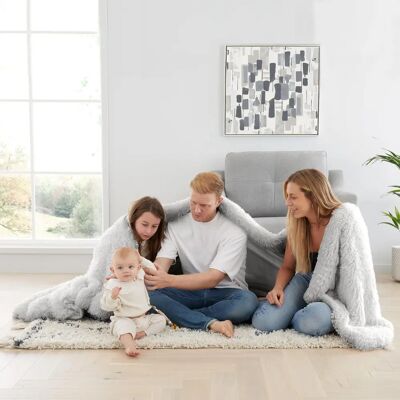 Catherine Lansfield Silver Grey Deep Pile Faux Fur Family Size Blanket - Blanket Catherine Lansfield Silver Grey Deep Pile Faux Fur Family Size Blanket - Blanket