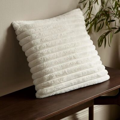 Catherine Lansfield Cream Ribbed Velvet Cushion - Cushion Catherine Lansfield Cream Ribbed Velvet Cushion - Cushion