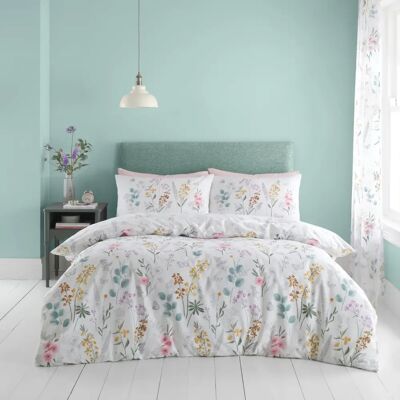 Catherine Lansfield Emilia Floral Duvet Cover Bedding Set White Green - Bedding set Catherine Lansfield Emilia Floral Duvet Cover Bedding Set White Green - Bedding set