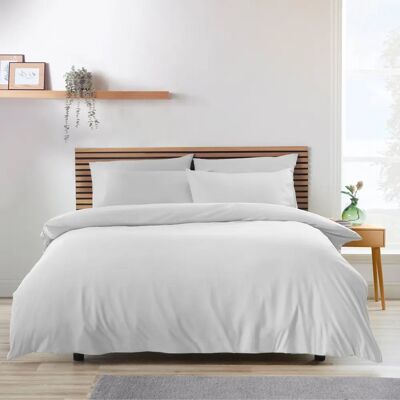 Catherine Lansfield White Easy Iron Duvet Cover Bedding Set - Bedding Set Catherine Lansfield White Easy Iron Duvet Cover Bedding Set - Bedding Set