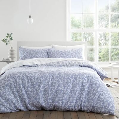 Bianca Shadow Leaves Bettbezug-Set aus Baumwolle - French Blue - Wendbar Bianca Shadow Leaves Bettbezug-Set aus Baumwolle - French Blue - Wendbar