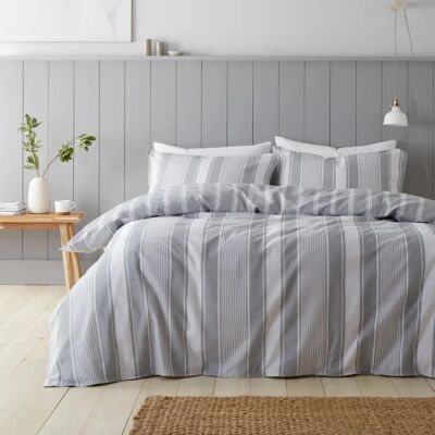 Bianca - Brushed Cotton Ticking - Superking - Duvet Cover Set Bianca - Brushed Cotton Ticking - Superking - Duvet Cover Set