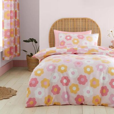 Catherine Lansfield Retro Daisy Rose Housse de Couette Réversible - Parure de Lit Catherine Lansfield Retro Daisy Rose Housse de Couette Réversible - Parure de Lit
