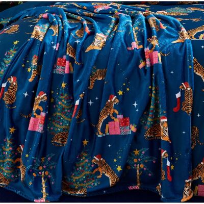 Plaid Polaire Tigres Marine Catherine Lansfield - Plaid Polaire Plaid Polaire Tigres Marine Catherine Lansfield - Plaid Polaire