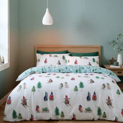 Catherine Lansfield Ensemble de Couette en Coton Brossé - Blanc Catherine Lansfield Ensemble de Couette en Coton Brossé - Blanc