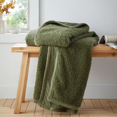 Catherine Lansfield So Soft Velvet Boucle 130cm x 170cm Throw Olive Catherine Lansfield So Soft Velvet Boucle 130cm x 170cm Throw Olive