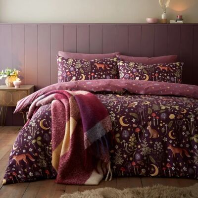 Catherine Lansfield Enchanted Twilight Plum Duvet Cover - Bedding Set Catherine Lansfield Enchanted Twilight Plum Duvet Cover - Bedding Set