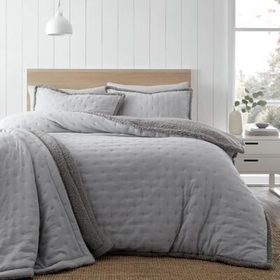 Catherine Lansfield Super king Sherpa Silver duvet cover - Bedding set Catherine Lansfield Super king Sherpa Silver duvet cover - Bedding set