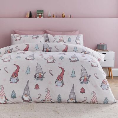 Catherine Lansfield Festive Gnomes Pink Bedding Set - Bedding Set Catherine Lansfield Festive Gnomes Pink Bedding Set - Bedding Set
