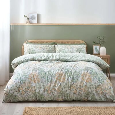 Catherine Lansfield Forest Blossom King Green Duvet Set - Bedding Set Catherine Lansfield Forest Blossom King Green Duvet Set - Bedding Set