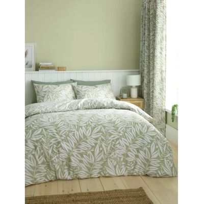 Catherine Lansfield Sorrel Leaf Reversible Duvet Cover Bedding Set - Bedding Catherine Lansfield Sorrel Leaf Reversible Duvet Cover Bedding Set - Bedding