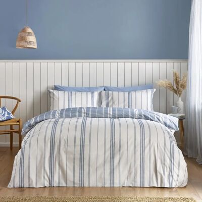 Catherine Lansfield Harbour Stripe Reversible Duvet Cover Bedding Set - Duvet Cover Bedding Set Catherine Lansfield Harbour Stripe Reversible Duvet Cover Bedding Set - Duvet Cover Bedding Set