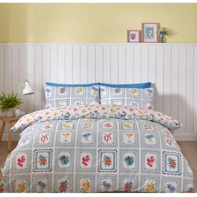 Catherine Lansfield Riviera Tiles Housse de duvet réversible - Literie Catherine Lansfield Riviera Tiles Housse de duvet réversible - Literie