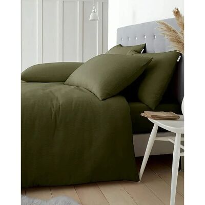 Catherine Lansfield Green Cotton Brushed Bedding Set - Bedding Set Catherine Lansfield Green Cotton Brushed Bedding Set - Bedding Set