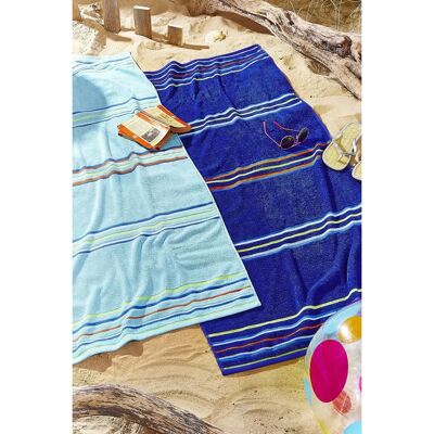 Catherine Lansfield Rainbow Beach Towel Pair - Blue - Towel Catherine Lansfield Rainbow Beach Towel Pair - Blue - Towel