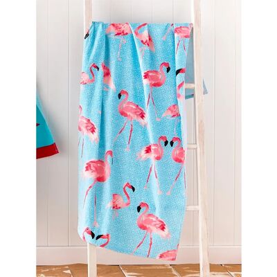 Catherine Lansfield Blue Flamingo Beach Towel - Beach Towel Catherine Lansfield Blue Flamingo Beach Towel - Beach Towel