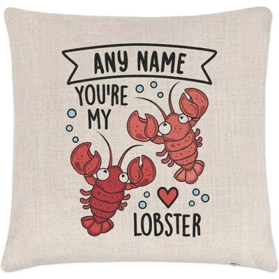 Gift Base - You\'Re My Lobster - 40x40cm - Linen - Cushion Cover - Publicité Gift Base - You\'Re My Lobster - 40x40cm - Linen - Cushion Cover - Publicité