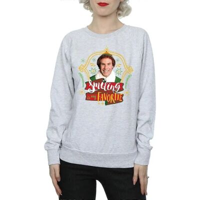 Elf Damen Buddy Lächelnder Pullover - Sport Grau - Sweatshirt Elf Damen Buddy Lächelnder Pullover - Sport Grau - Sweatshirt