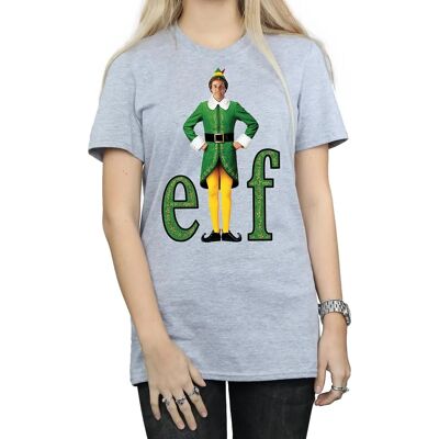 Elf Damen-Boyfriend-T-Shirt mit Buddy-Logo - Grau - T-Shirt Elf Damen-Boyfriend-T-Shirt mit Buddy-Logo - Grau - T-Shirt