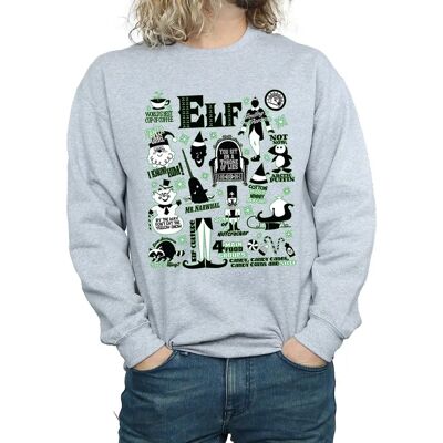 Elf Herren Weiß XX-Large Infografik Sweatshirt - Sweatshirt Elf Herren Weiß XX-Large Infografik Sweatshirt - Sweatshirt