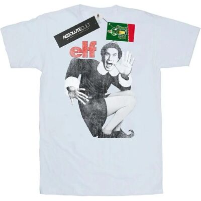 Elf - Mono Distressed Poster - White - Large - T-shirt Elf - Mono Distressed Poster - White - Large - T-shirt