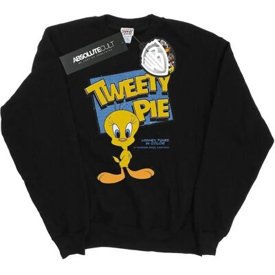 Looney Tunes Men's Tweety Pie Black Sweatshirt - Classic Looney Tunes Men's Tweety Pie Black Sweatshirt - Classic