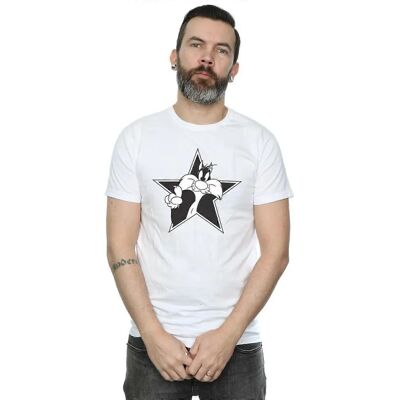 Looney Tunes Sylvester Mono Star T-Shirt - Weiß - T-Shirt Looney Tunes Sylvester Mono Star T-Shirt - Weiß - T-Shirt